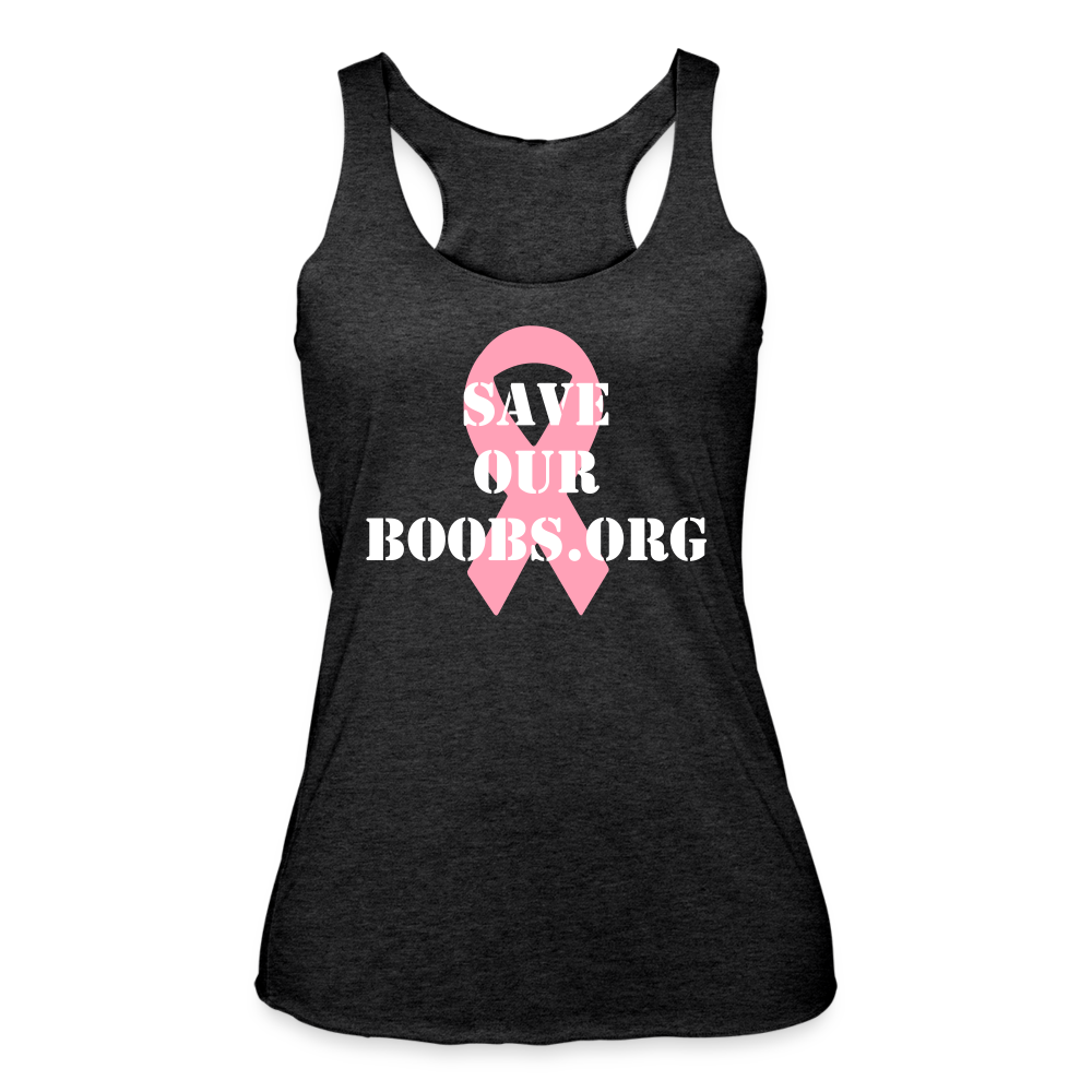 Women's Longer Length Fitted Tank - heather black