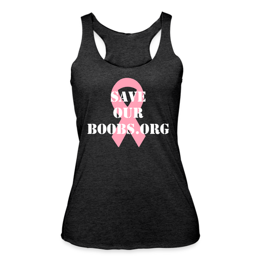 Women's Longer Length Fitted Tank - heather black