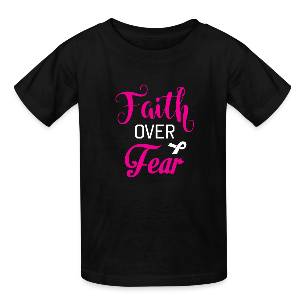 Faith Over Fear Kids' T-Shirt - black