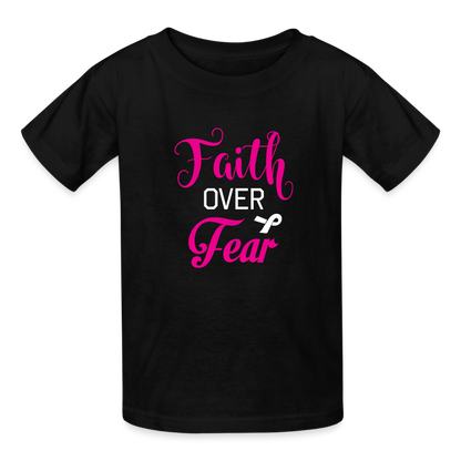 Faith Over Fear Kids' T-Shirt - black