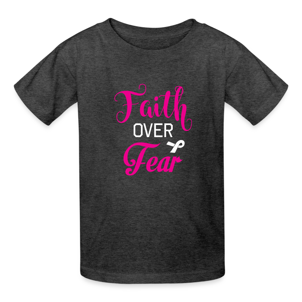 Faith Over Fear Kids' T-Shirt - heather black