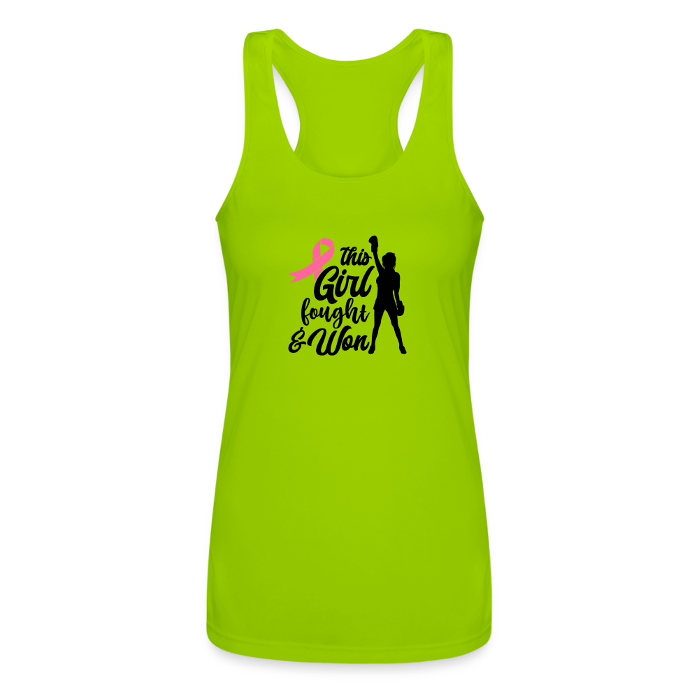 This Girl Fought & Won Women’s Performance Racerback Tank Top - lime