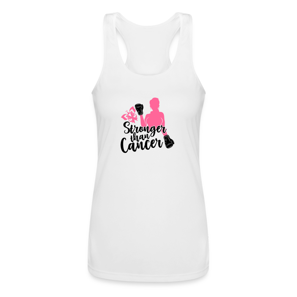 Stronger Than Cancer Women’s Performance Racerback Tank Top - white