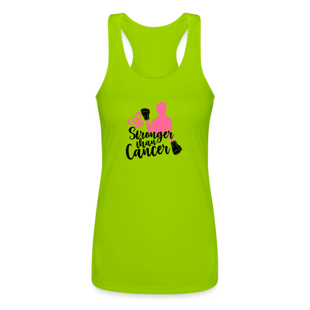 Stronger Than Cancer Women’s Performance Racerback Tank Top - lime