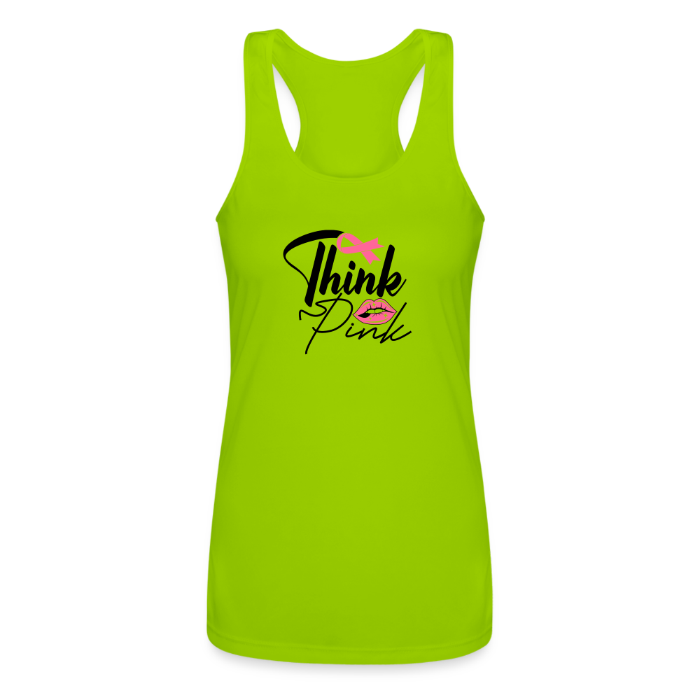 Think Pink Women’s Performance Racerback Tank Top - lime