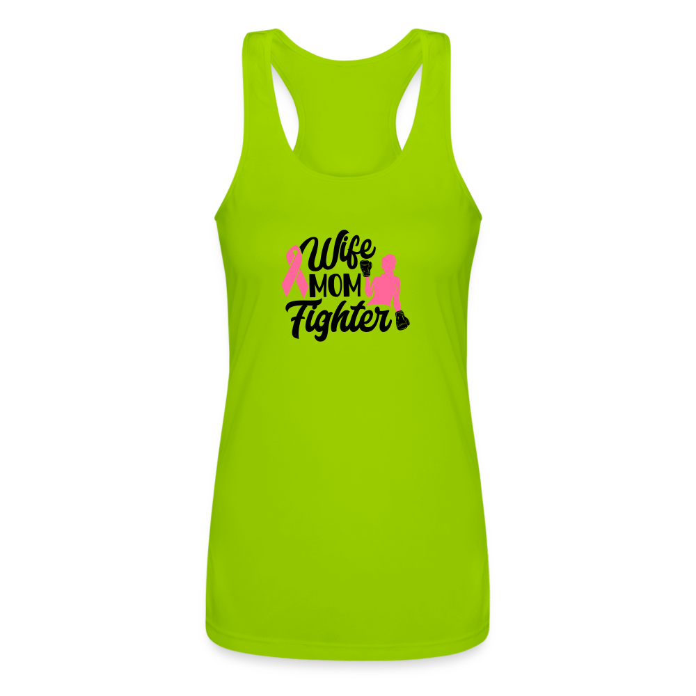 Wife Mom Fighter Women’s Performance Racerback Tank Top - lime