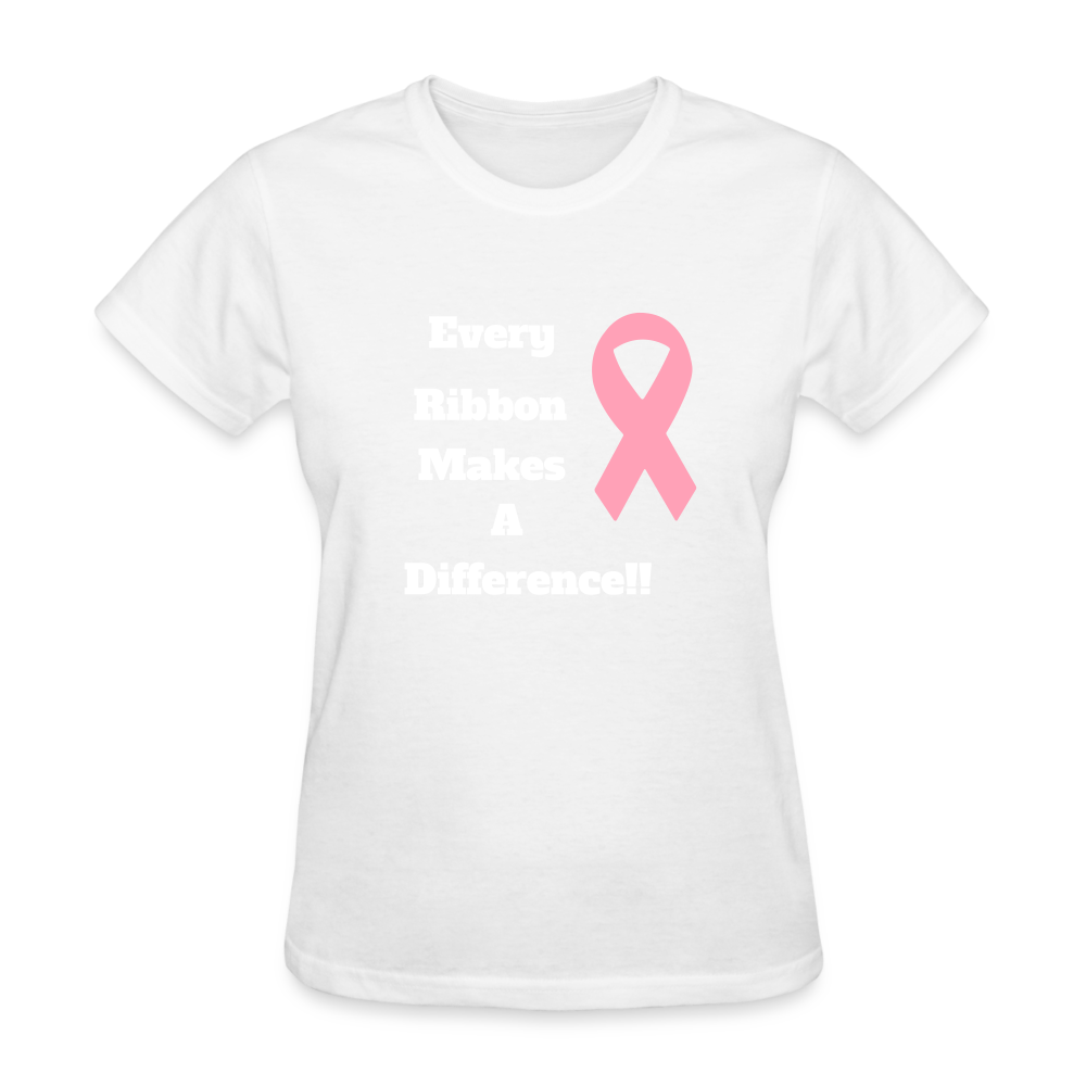 Every Ribbon Makes A Difference T-Shirt Women's T-Shirt - white