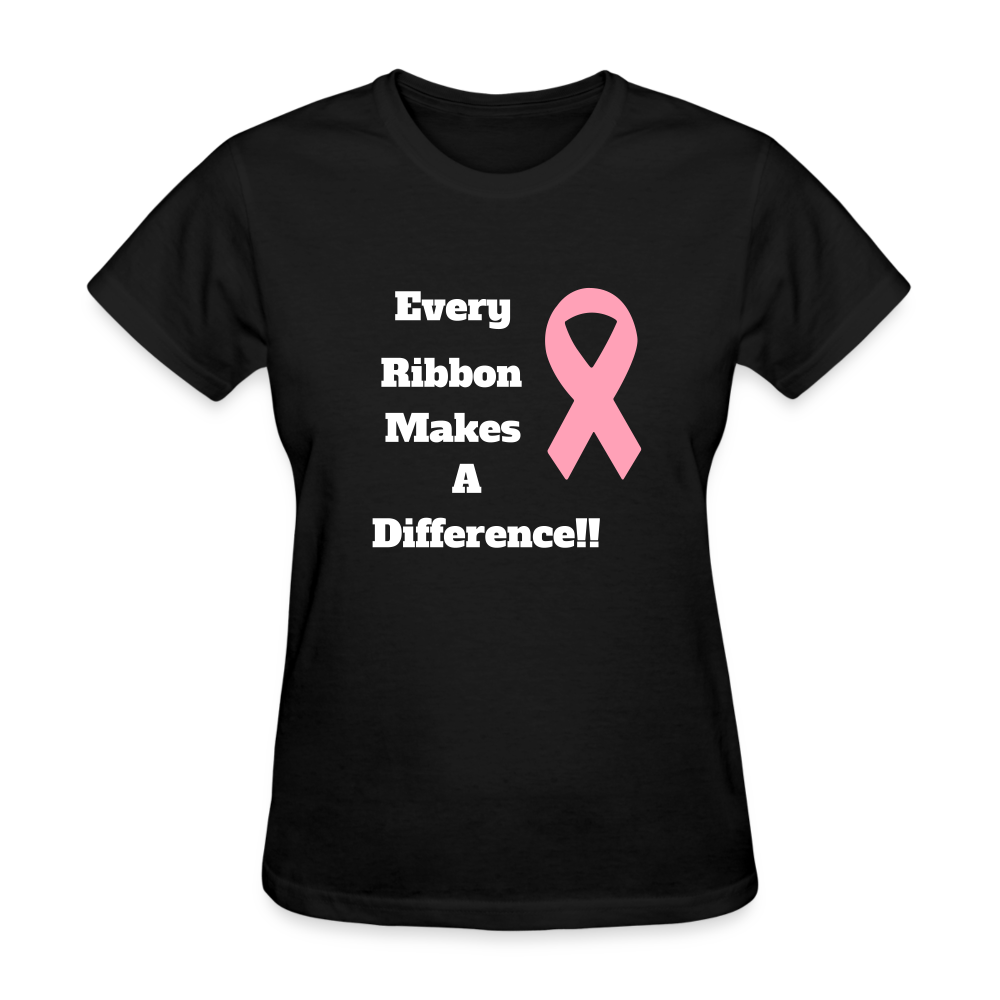 Every Ribbon Makes A Difference T-Shirt Women's T-Shirt - black