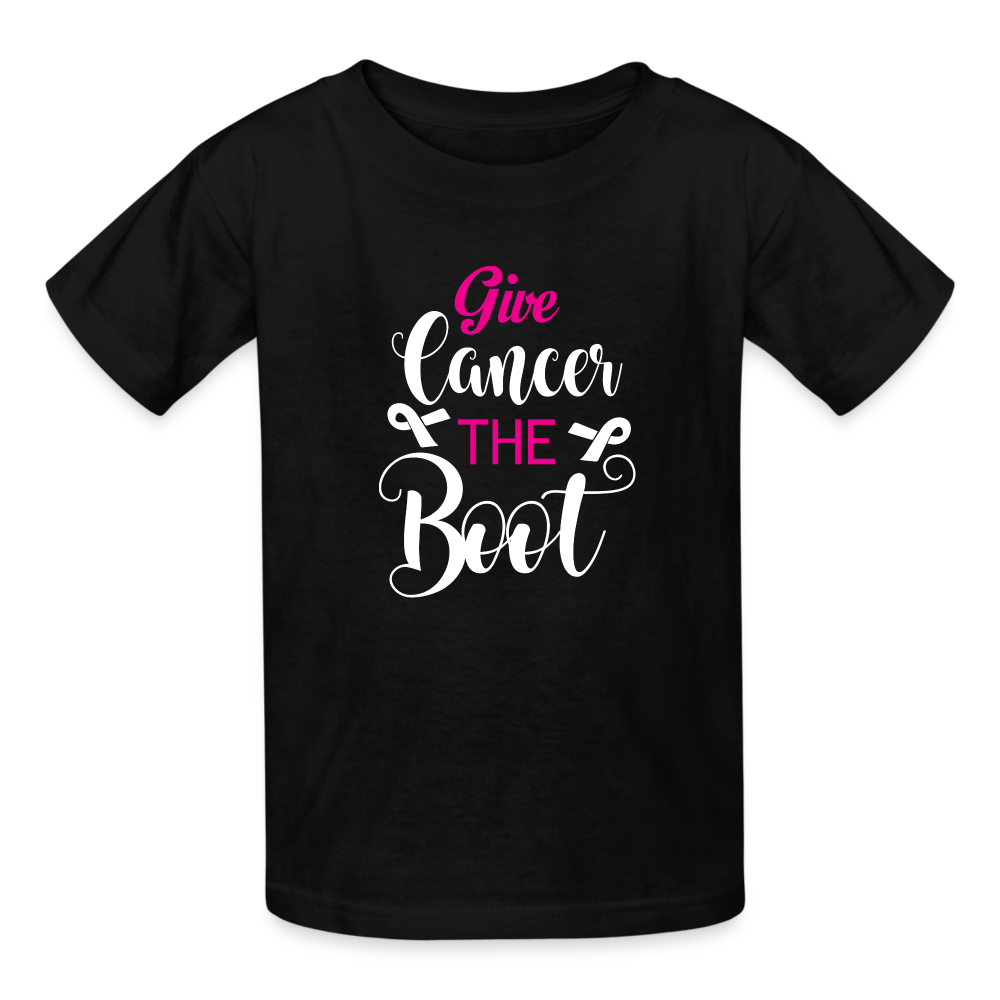 Give Cancer The Boot Kids' T-Shirt - black