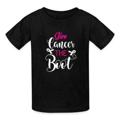 Give Cancer The Boot Kids' T-Shirt - black