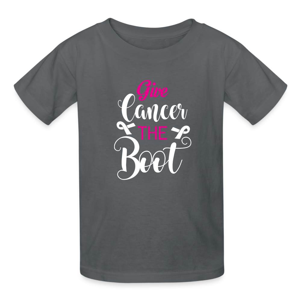 Give Cancer The Boot Kids' T-Shirt - charcoal