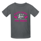 Faith Hope Love Pink Ribbon Kids' T-Shirt - charcoal