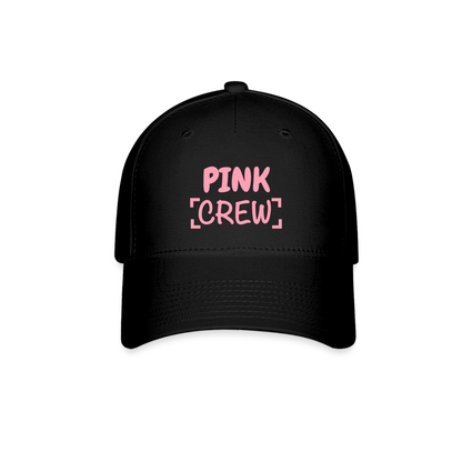 Pink Crew Baseball Cap - black