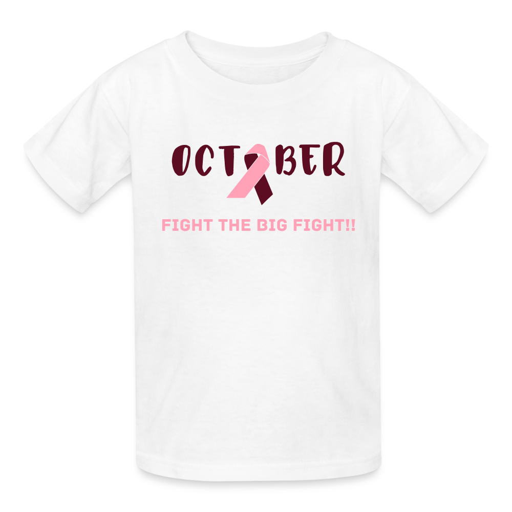 October - Fight The Big Fight Kids T-Shirt - white