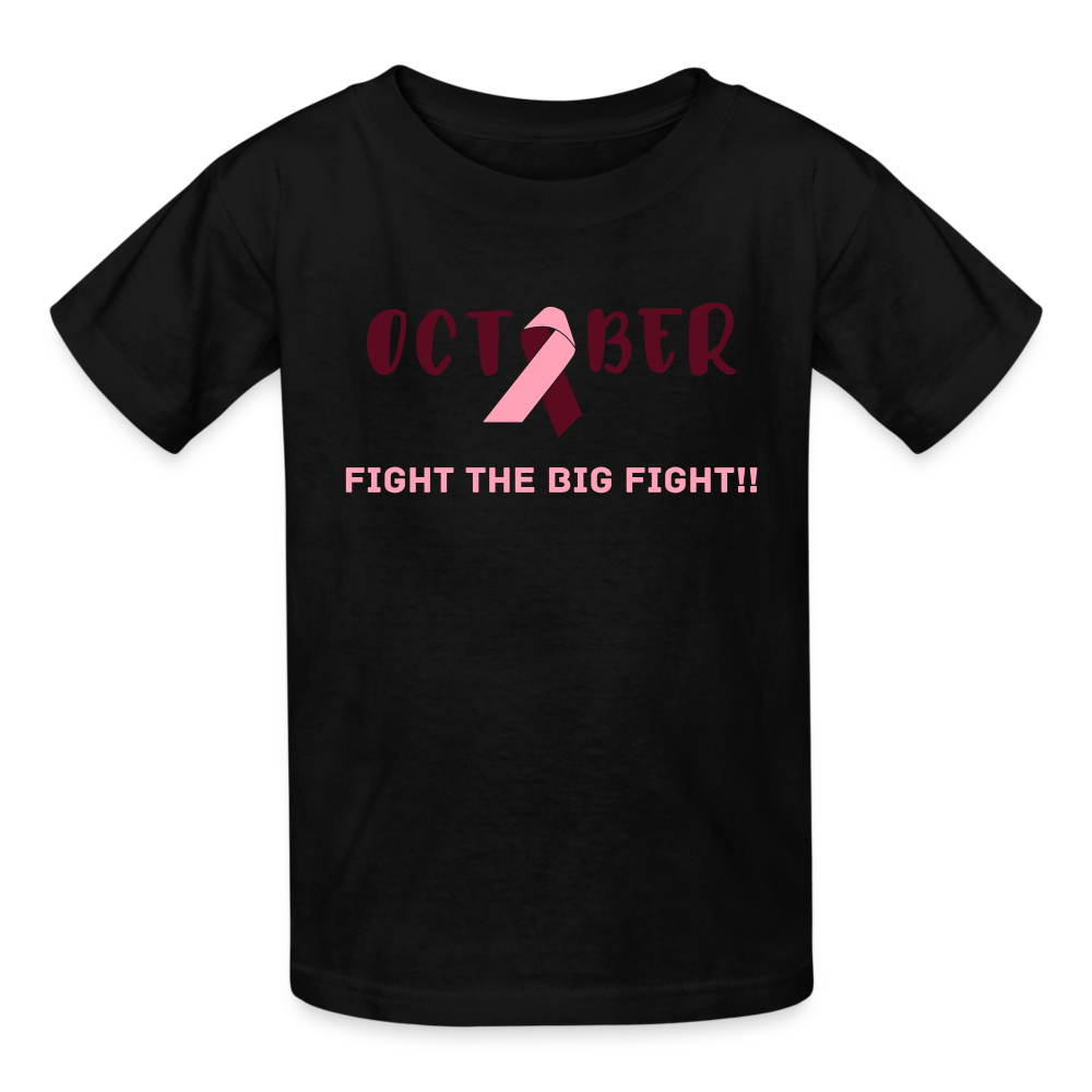 October - Fight The Big Fight Kids T-Shirt - black