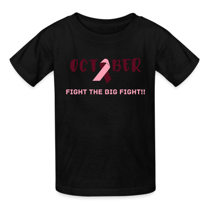 October - Fight The Big Fight Kids T-Shirt - black