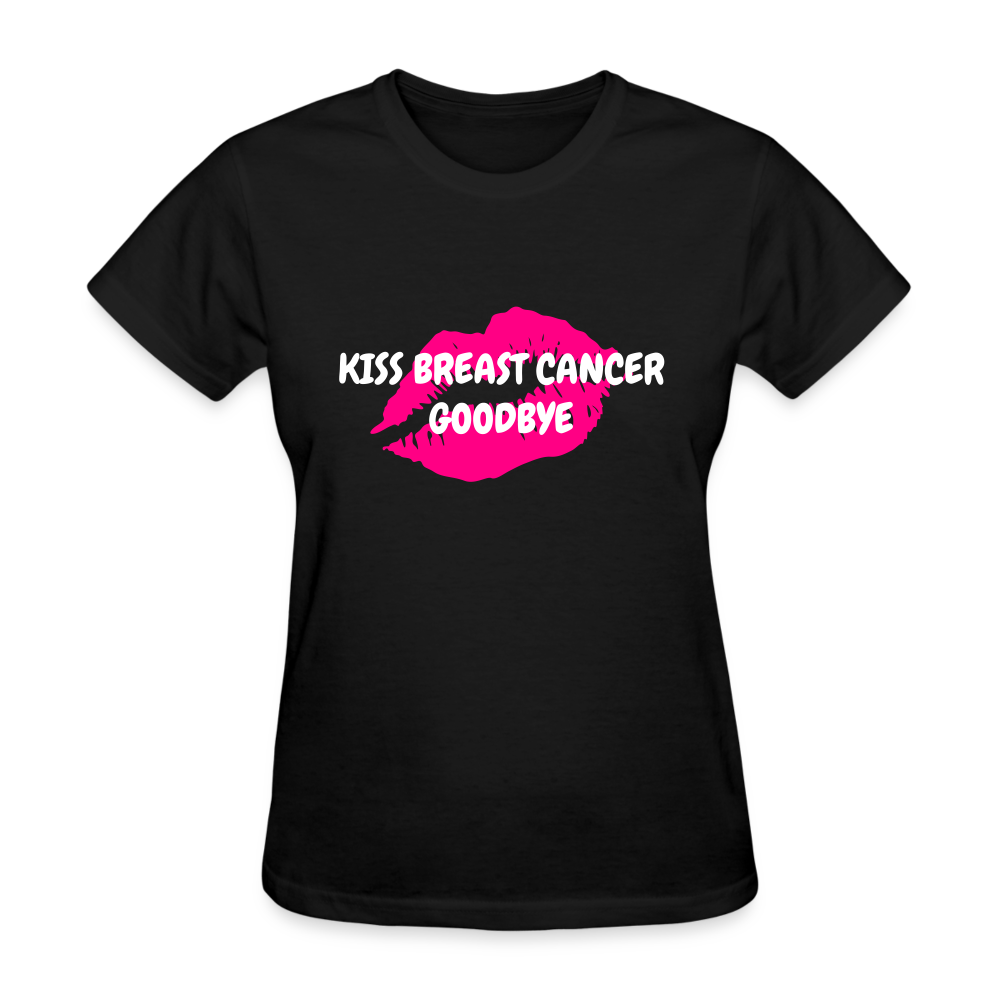 KISS BREAST CANCER GOODBYE Women's Relaxed Fit T-Shirt - black