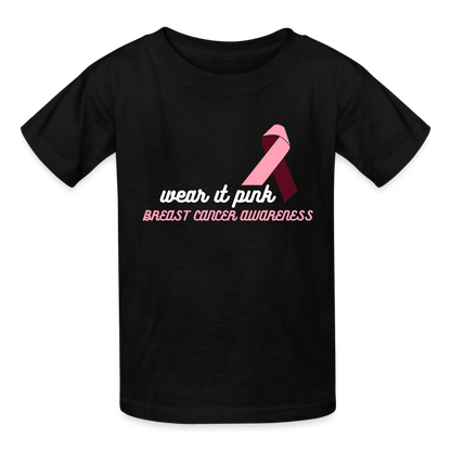 Wear It Pink - Breast Cancer Awareness Kids T-Shirt - black