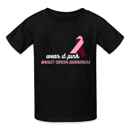 Wear It Pink - Breast Cancer Awareness Kids T-Shirt - black