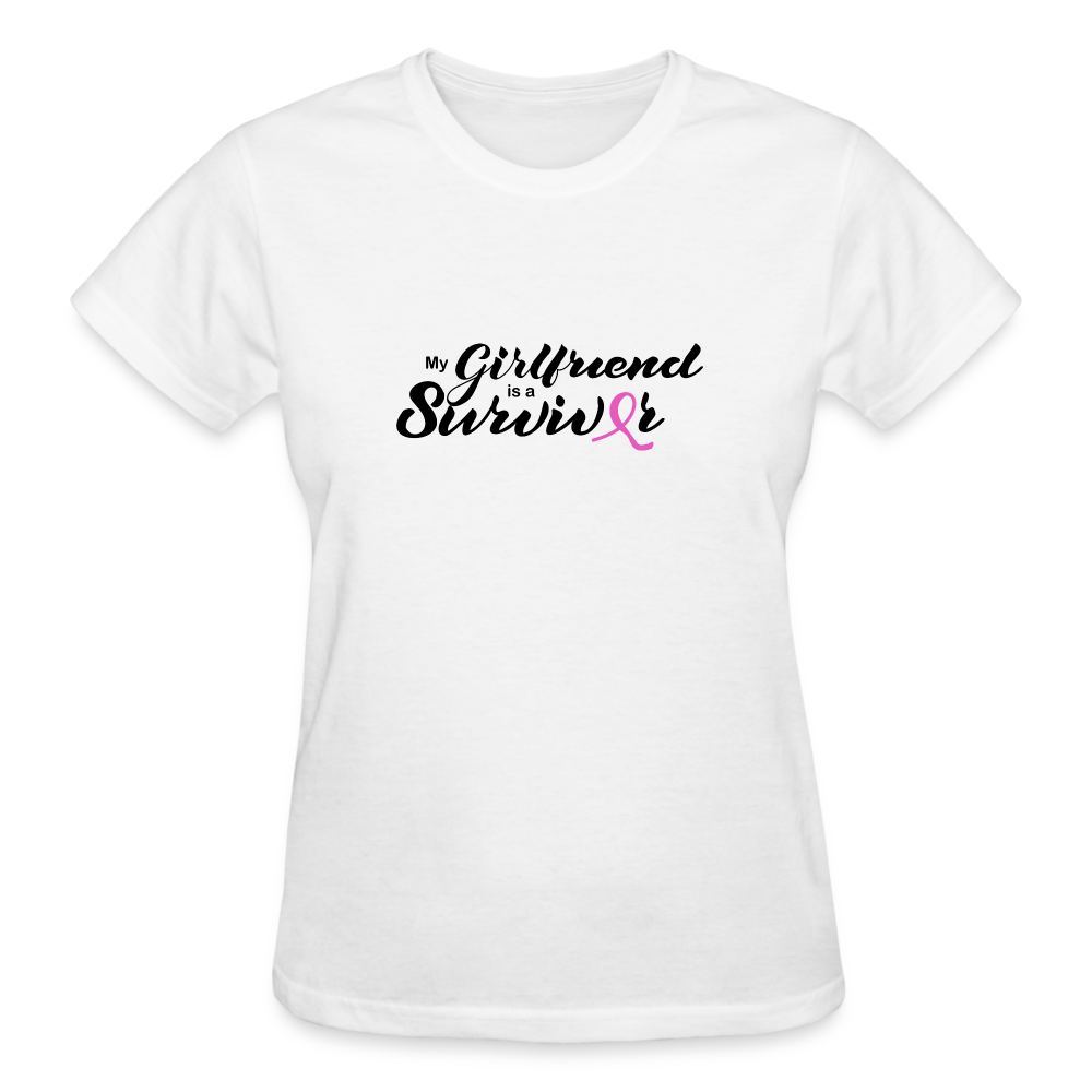 My Girlfriend is a Survivor Women's T- Shirt - white