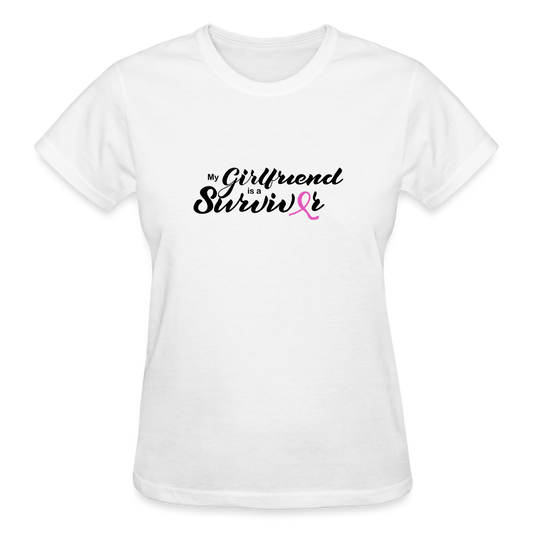 My Girlfriend is a Survivor Women's T- Shirt - white