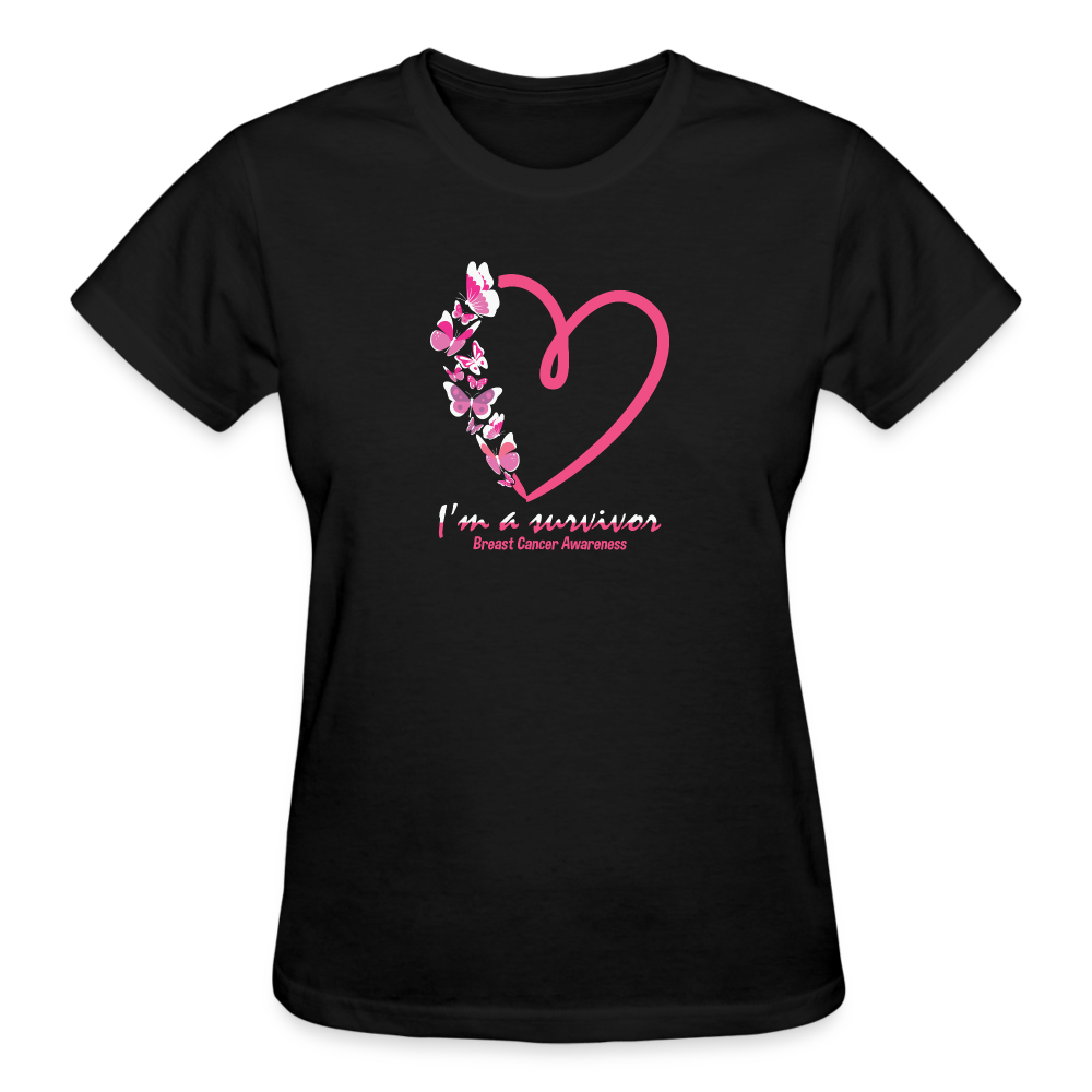 I'm A Survivor Breast Cancer Awareness Women's T- Shirt - black